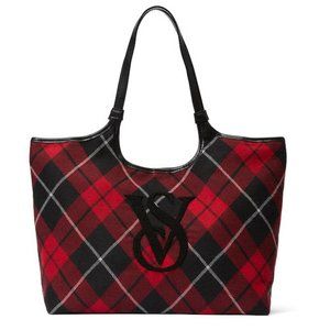 NWT Victoria's Secret Plaid Tote Bag